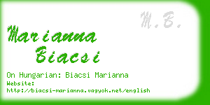 marianna biacsi business card